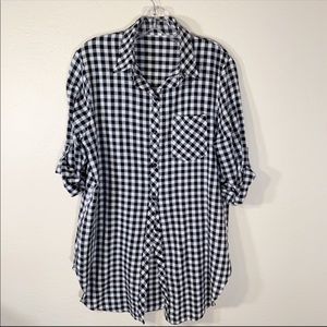 Gingham tunic black and white